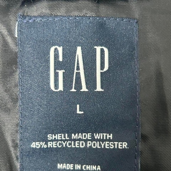 GAP‎ Puff Sleeve Cropped Wool Shirt Jacket Plaid Black White L - Picture 4 of 5